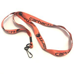 Carhartt Orange And Black ID Lanyard Key Clip Streetwear Black Lettering Work